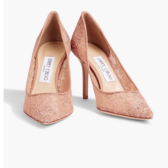 Jimmy Choo Shoes - JIMMY CHOO nude lace pumps